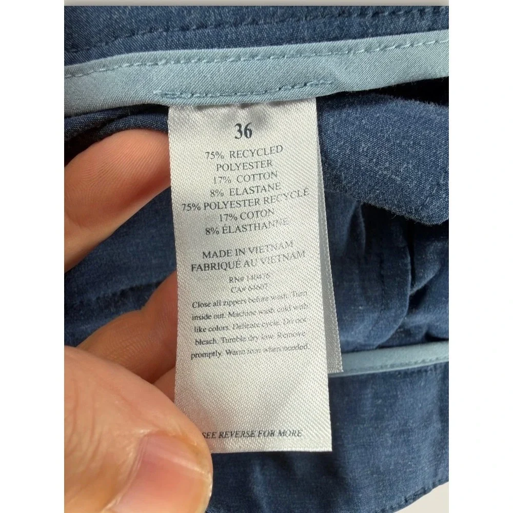 Faherty All Day Shorts Mens 36 Blue Hybrid Stretch Swim Chino MSC0012